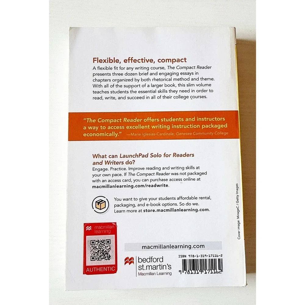 The Compact Reader Short Essays Method & Theme Paperback Book By Jane E Aaron